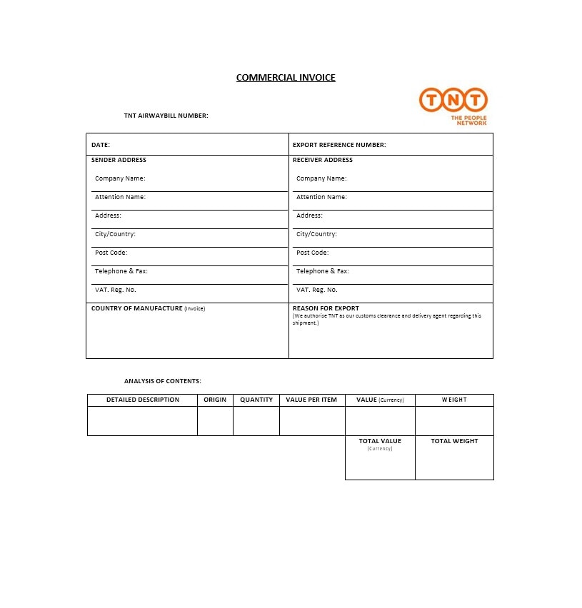 44 Blank Commercial Invoice Templates [PDF, Word] TemplateArchive