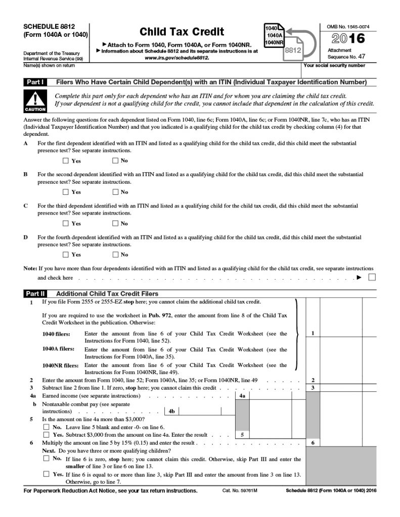 23 Latest Child Tax Credit Worksheets Calculators Froms 