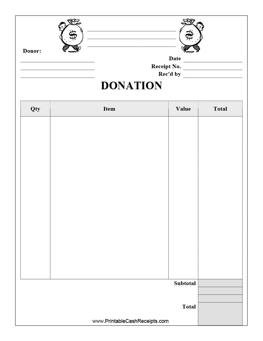 Donation Receipt Template Microsoft Word