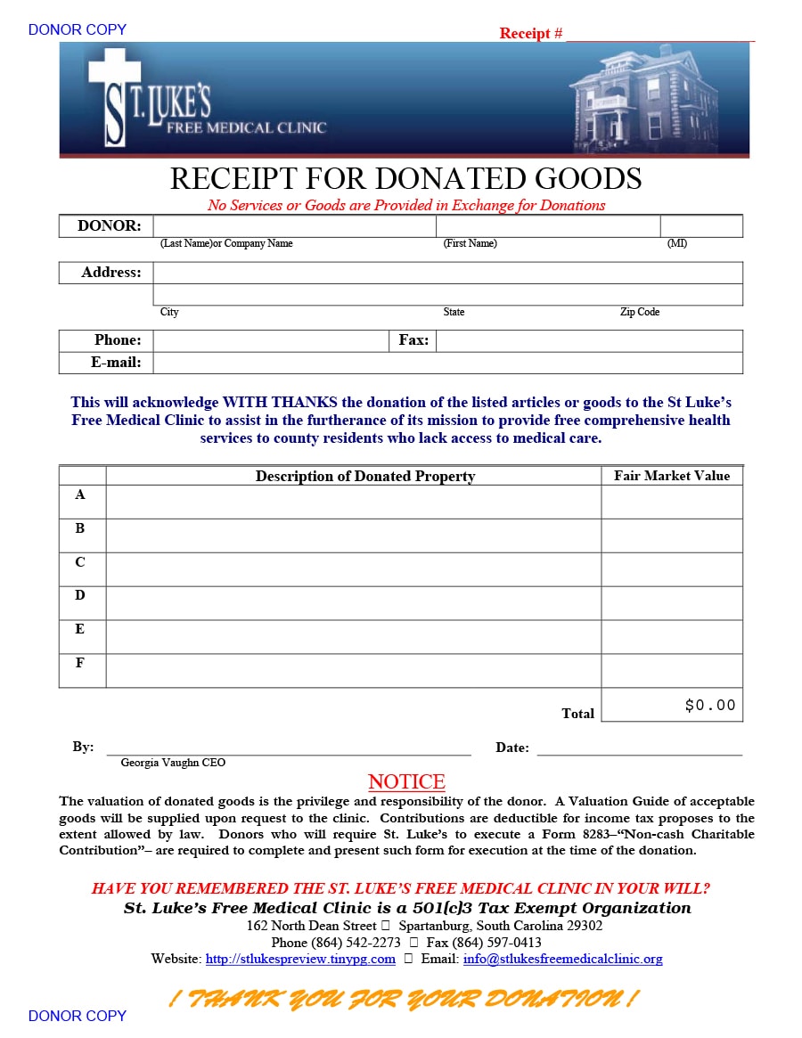 40 Donation Receipt Templates Letters Goodwill Non Profit 