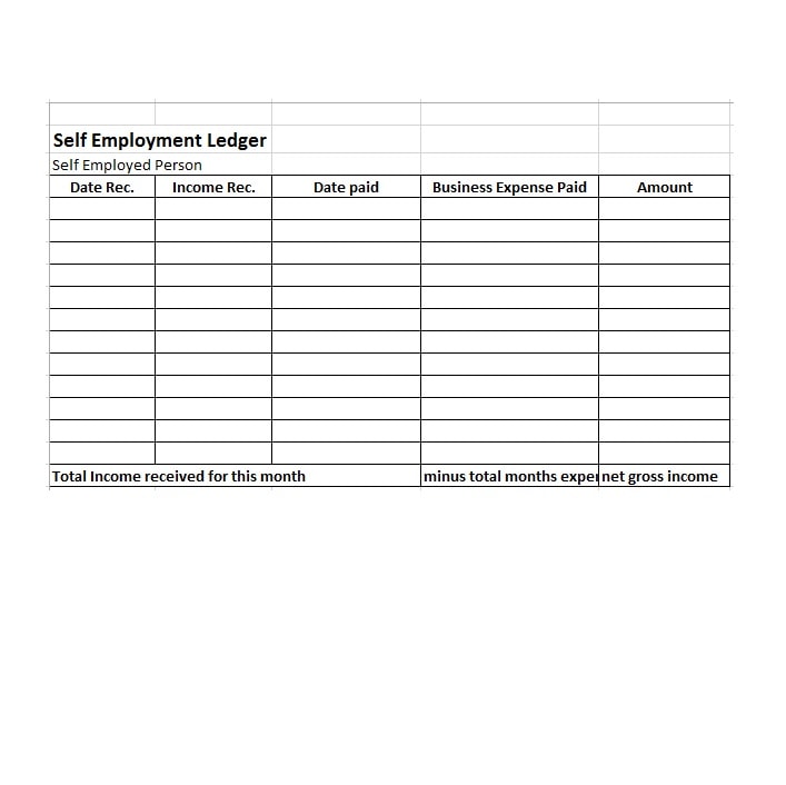 Self Employment Ledger 40 FREE Templates Examples