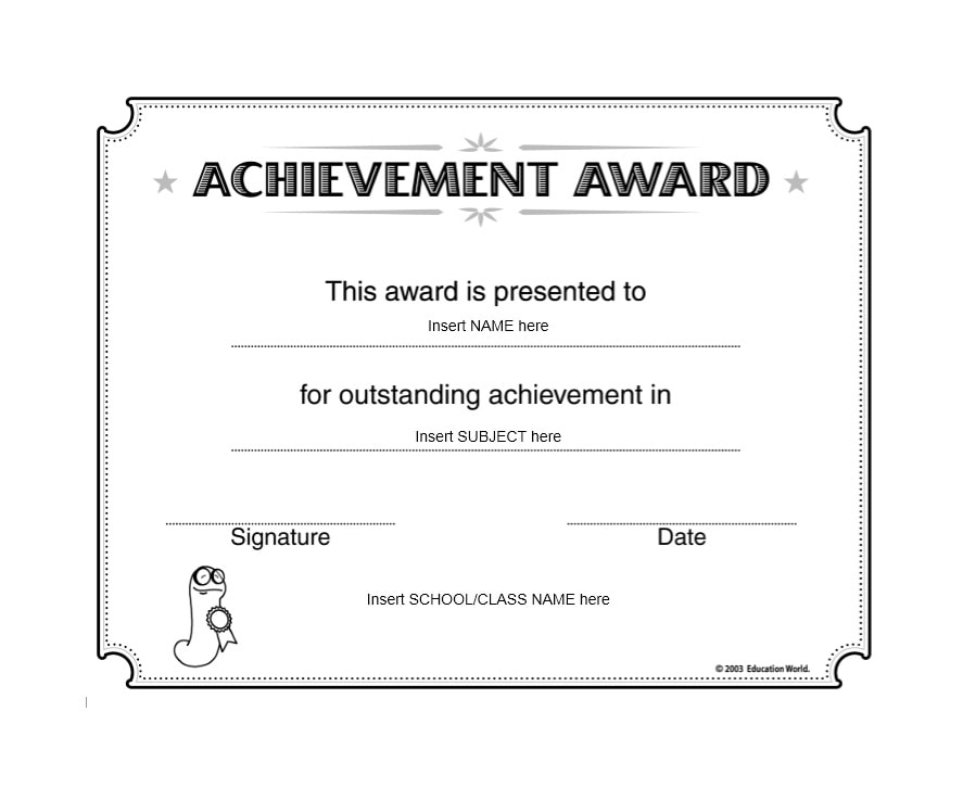 Certificate Of Attainment Template