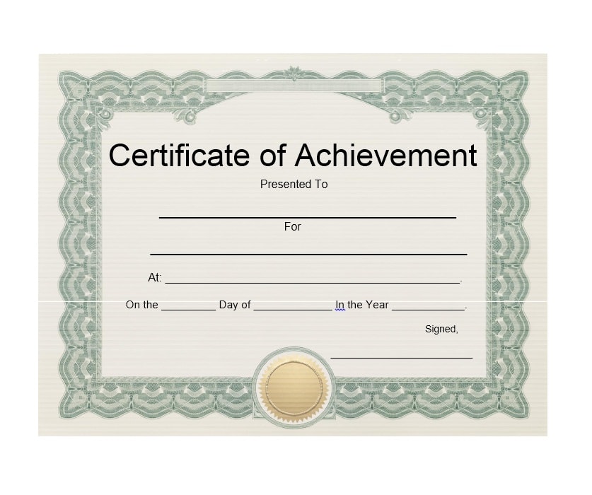 40 Great Certificate of Achievement Templates (FREE) TemplateArchive