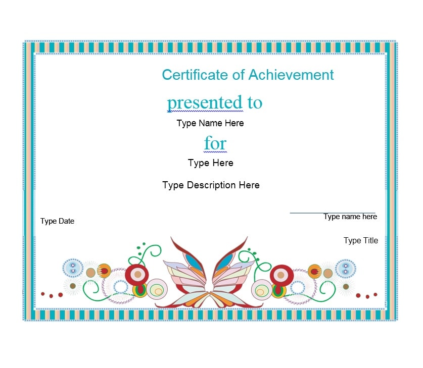 Certificate of Achievement Template