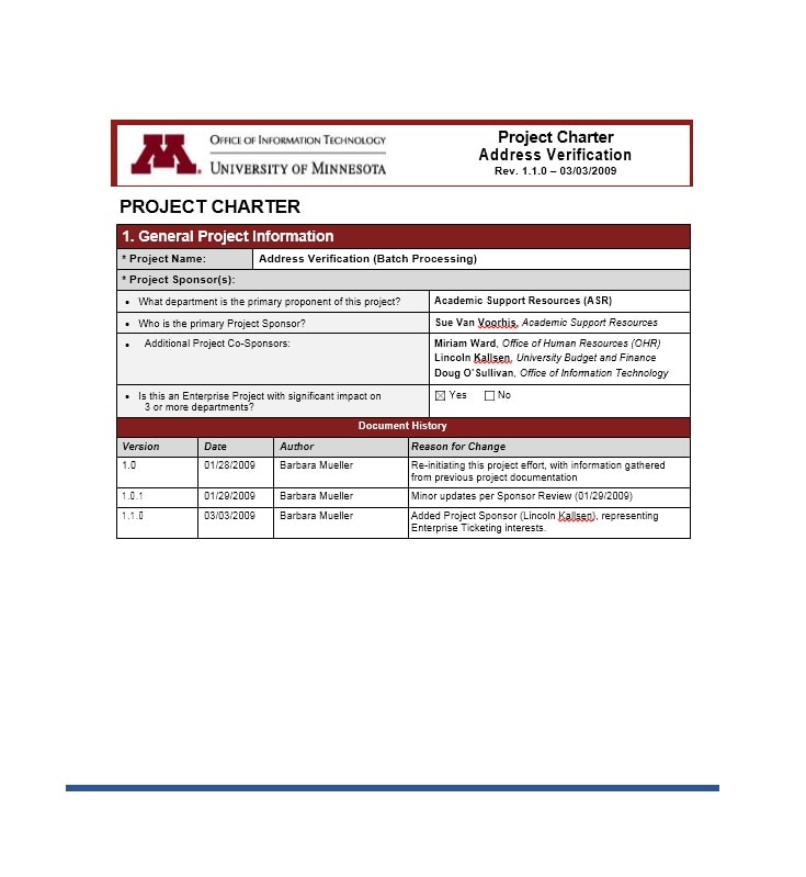 40 Project Charter Templates & Samples [Excel, Word] - TemplateArchive