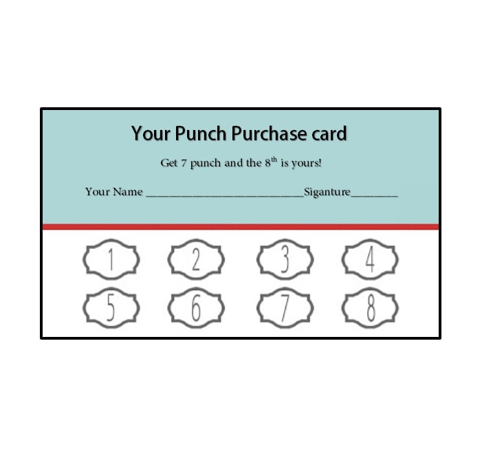 punch card template free downloads