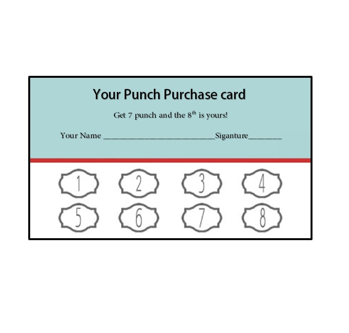 Free Printable Punch Card Template Printable Templates