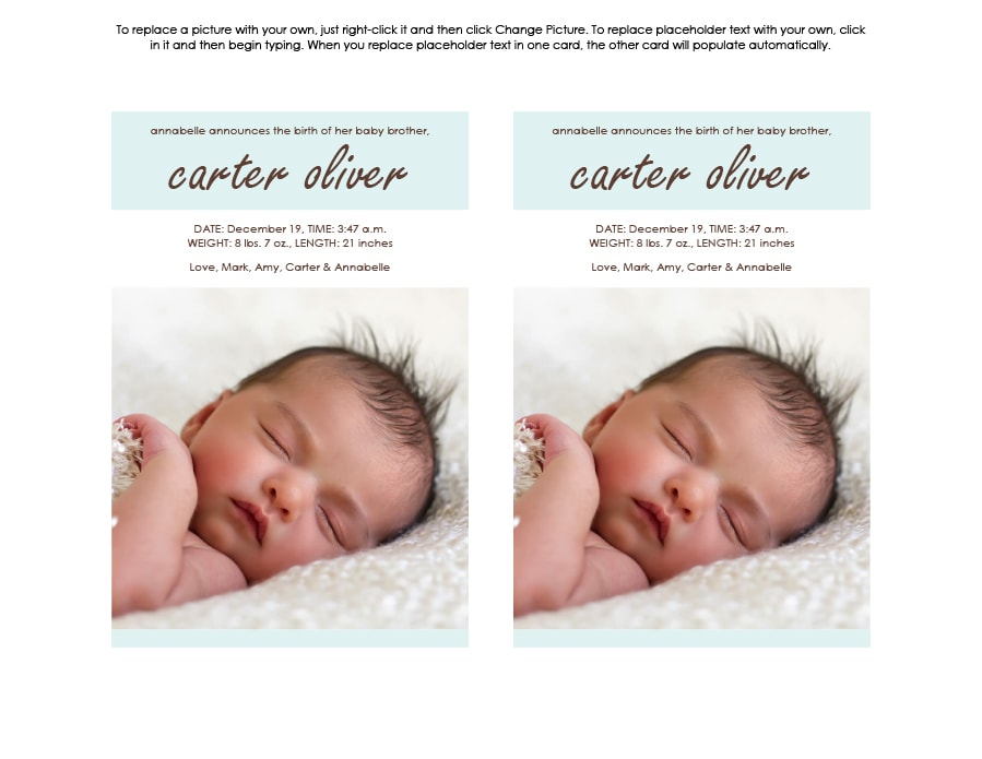 Birth Announcement Wording Examples