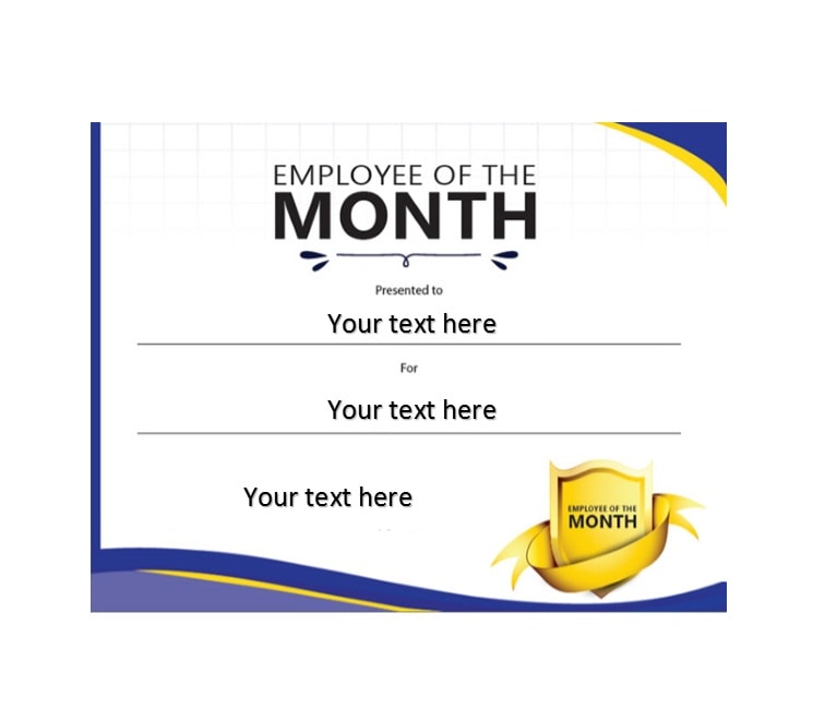 Employee Of The Month Certificate Template Free
