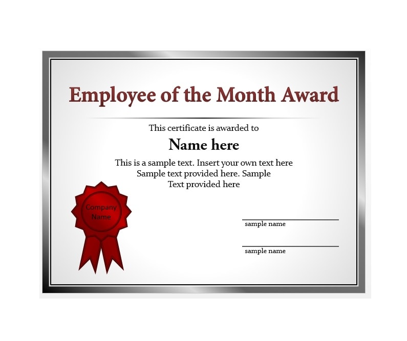 30+ Printable Employee of the Month Certificates TemplateArchive