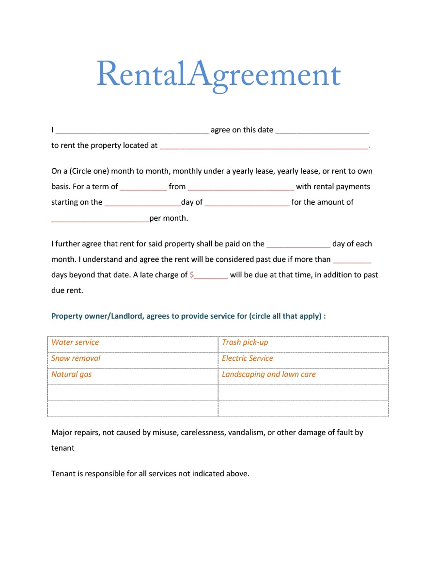 California Month To Month Rental Agreement Templates HQ Template