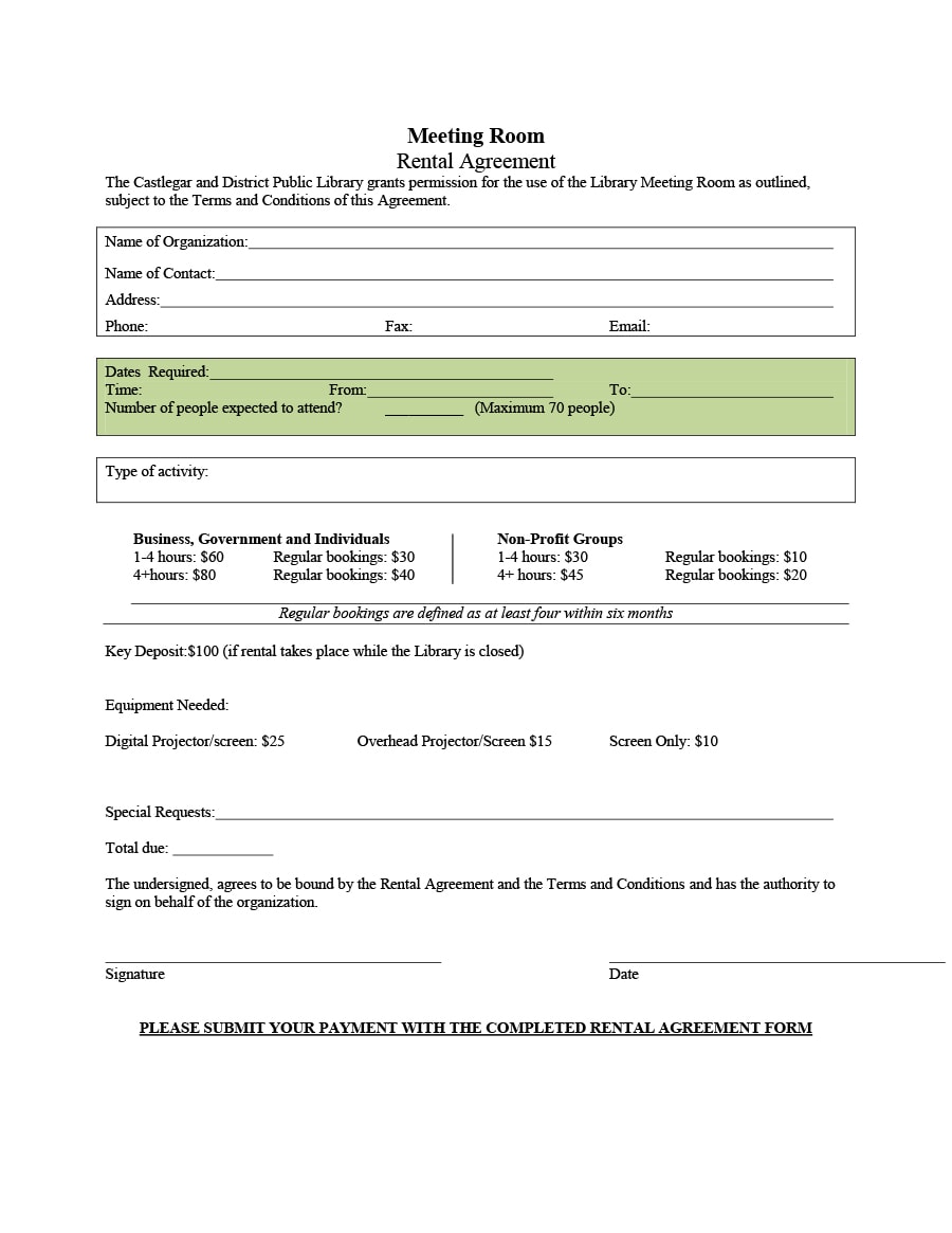 39 simple room rental agreement templates templatearchive