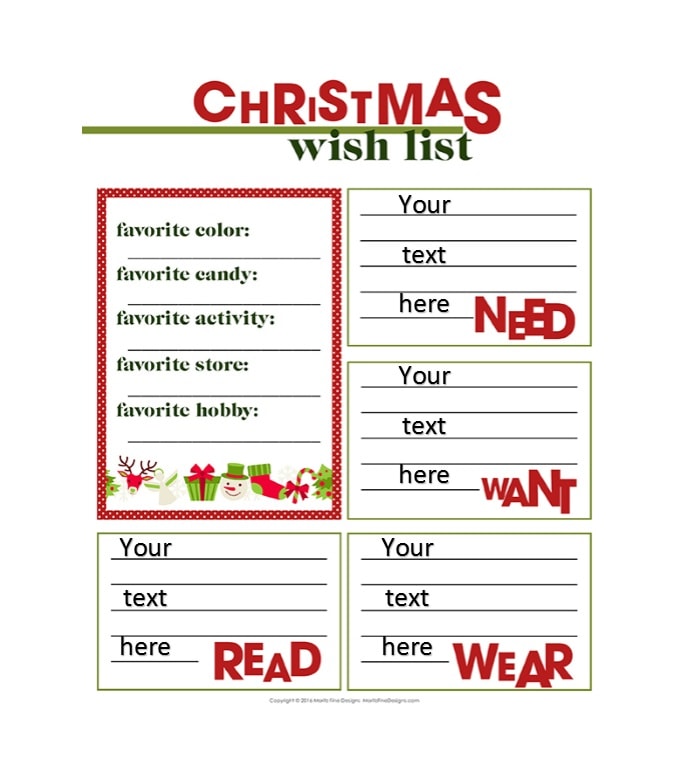 43 Printable Christmas Wish List Templates & Ideas TemplateArchive