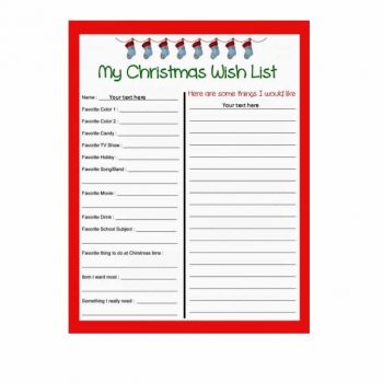 Christmas Wish List Templates | 13+ Free Printable Xlsx & Docs Formats ...