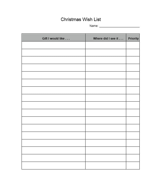 43 Printable Christmas Wish List Templates & Ideas - TemplateArchive