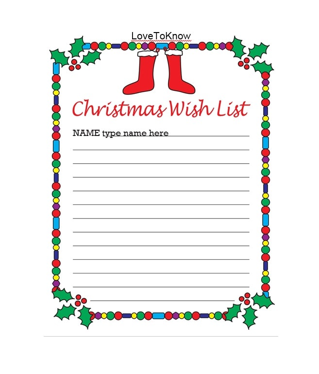 14 Christmas Wish List Templates Free Word Excel PDF Formats 