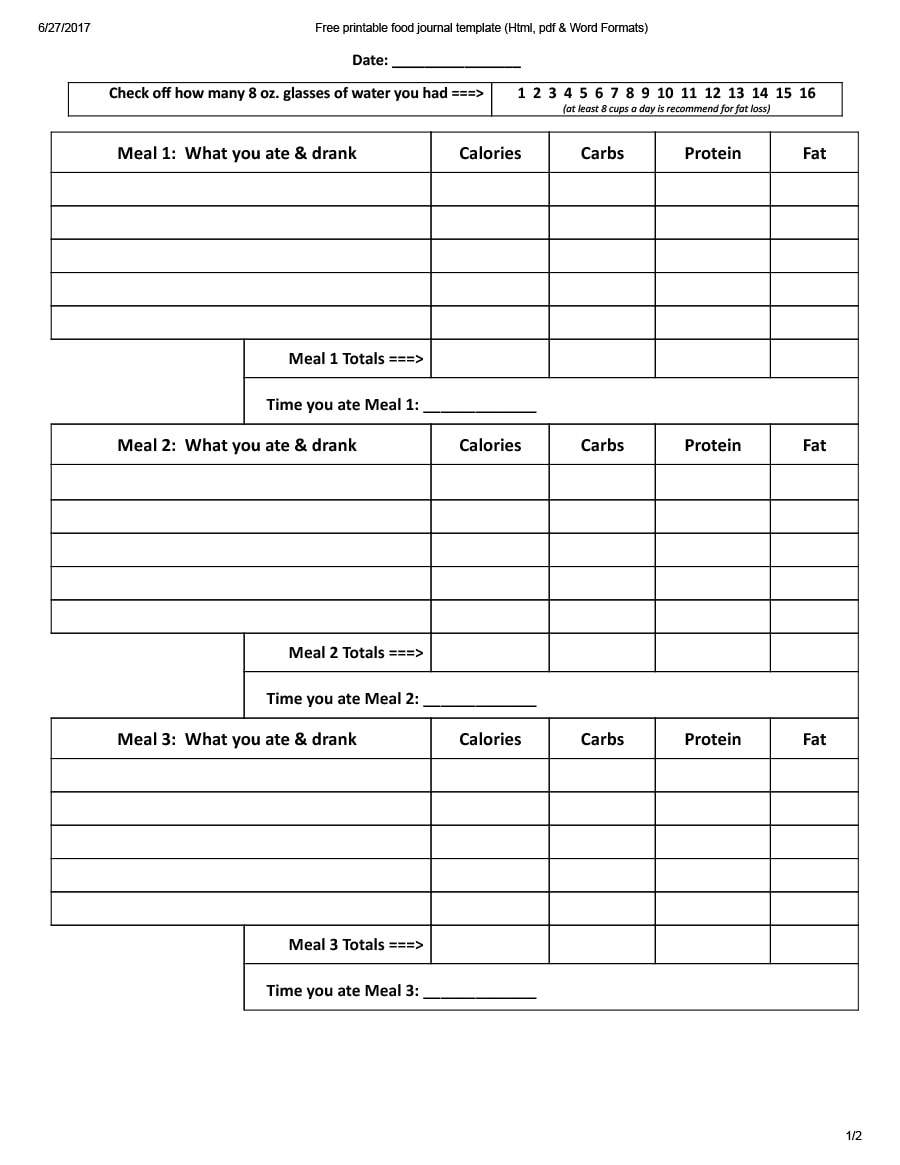 Diabetic Food Diary Template Excel from templatearchive.com