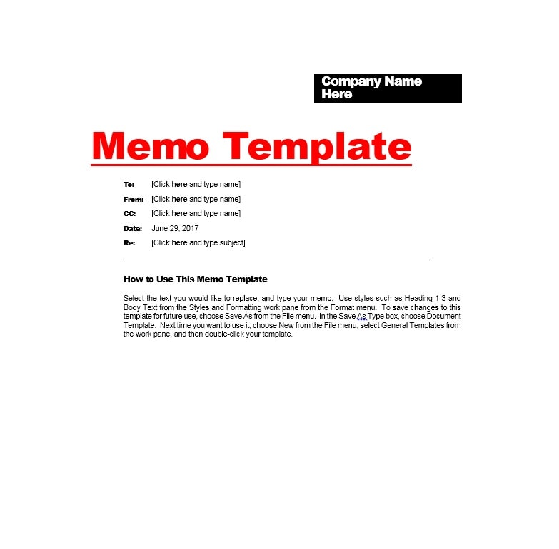 memo format