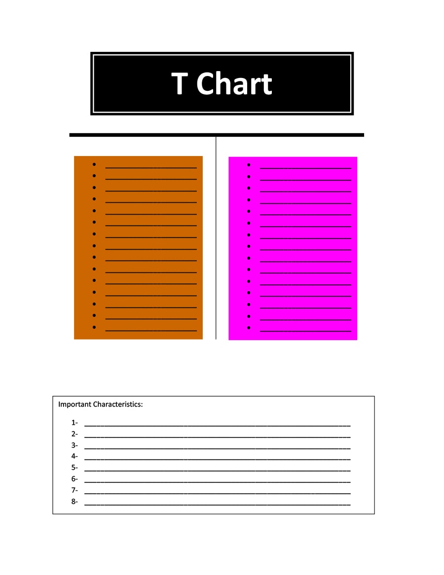 30 Printable TChart Templates & Examples TemplateArchive