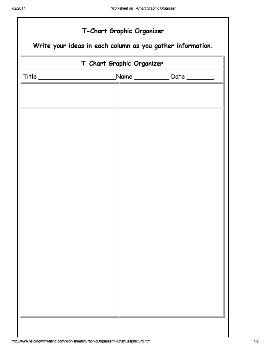 30 Printable T Chart Templates Examples Template Archive