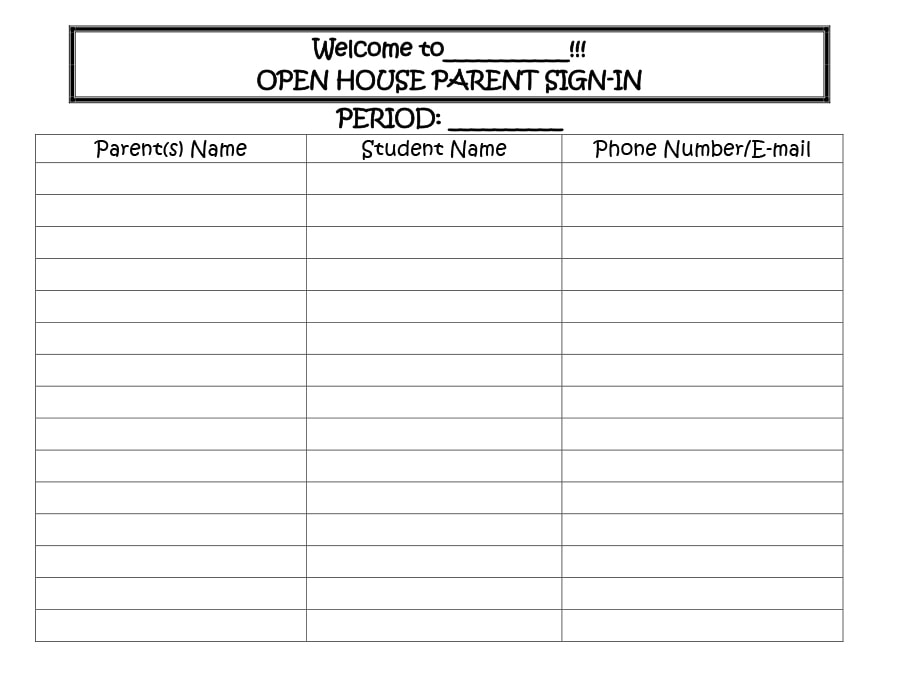 30 open house sign in sheet pdf word excel for real estate agent