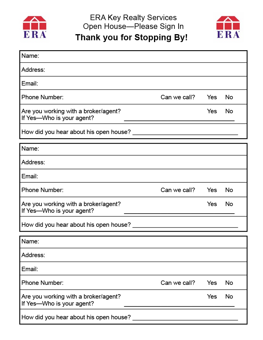 30 open house sign in sheet pdf word excel for real estate agent