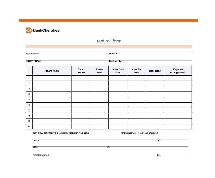 47 Rent Roll Templates Forms Templatearchive