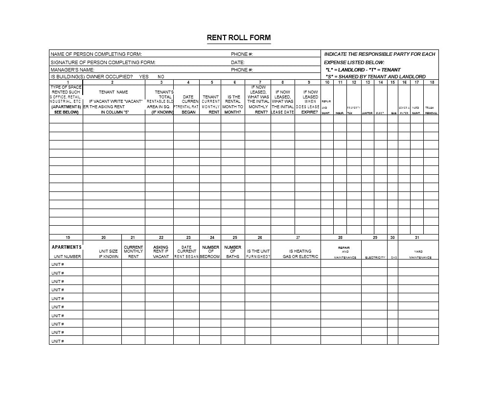 47 Rent Roll Templates Forms Templatearchive Free excel rent roll template
