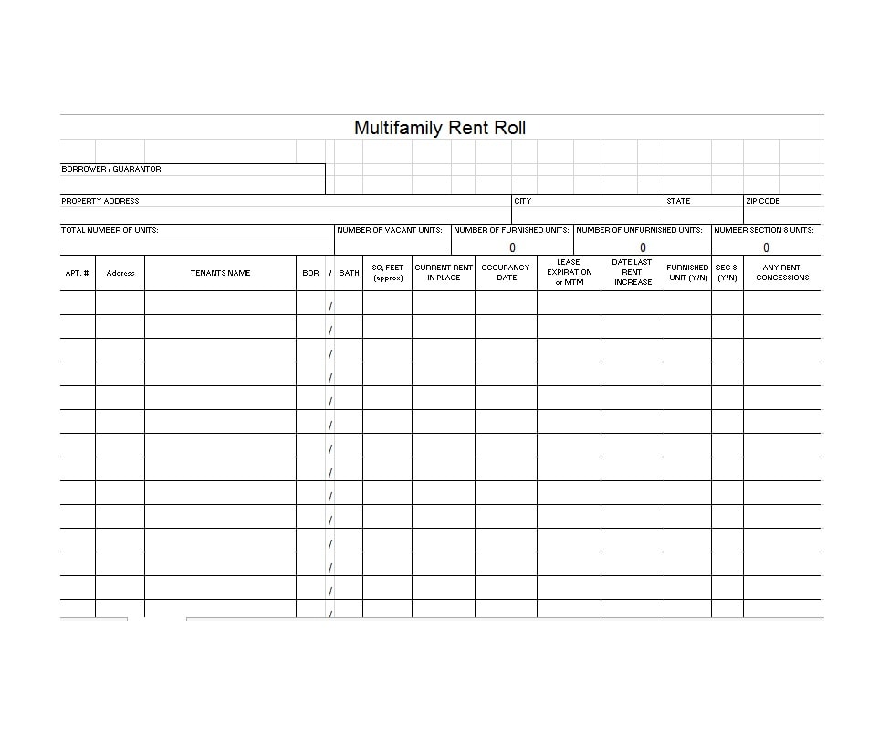 47 Rent Roll Templates Forms Templatearchive Free excel rent roll template