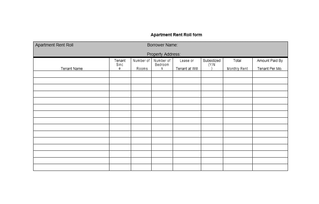 Rent Roll Template Google Sheets