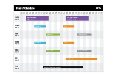Class Schedule Template 15
