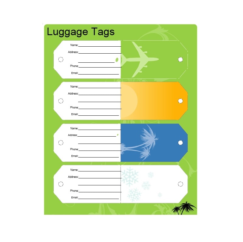 50 Personalized Luggage Tag Templates TemplateArchive