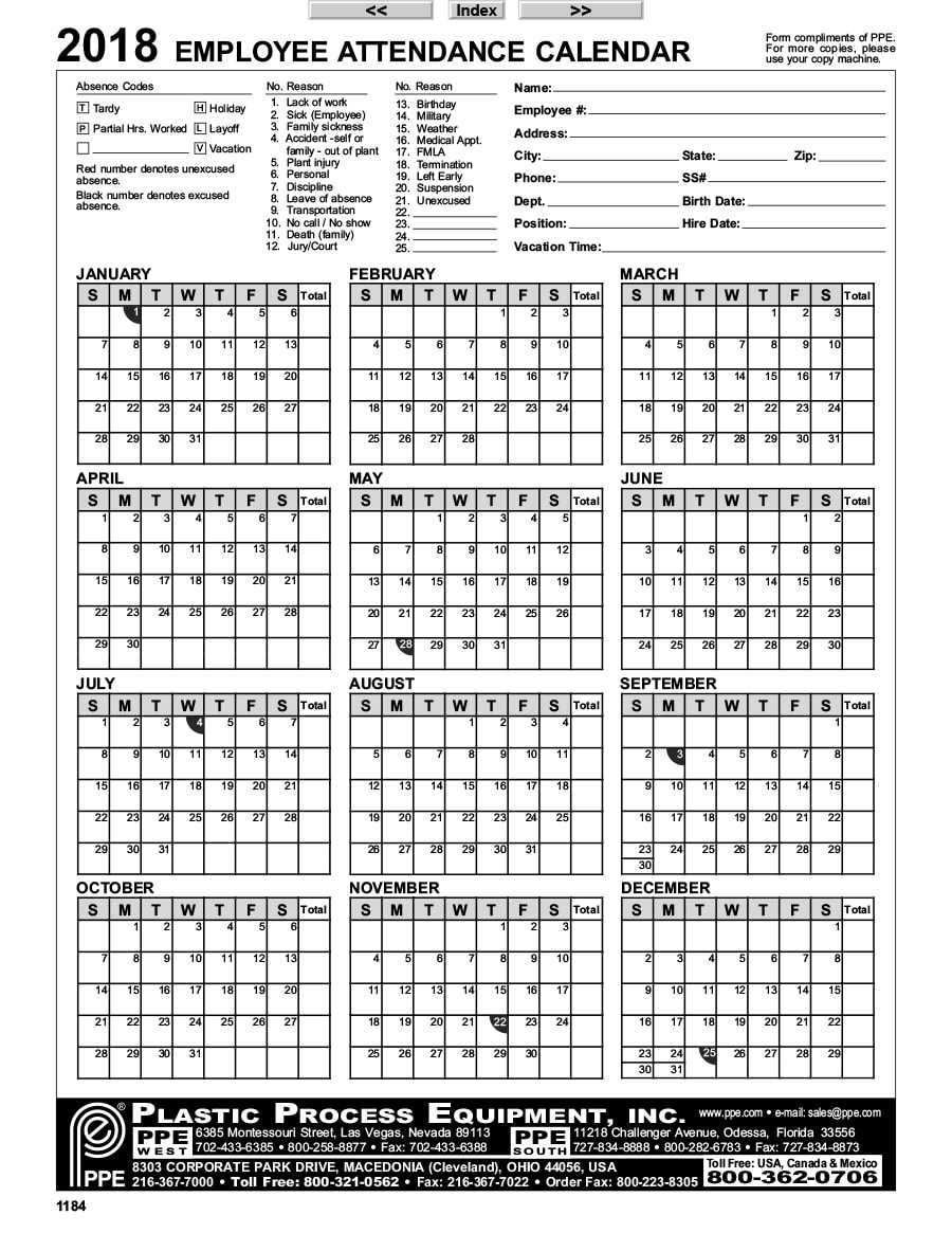 40 Free Attendance Tracker Templates Employee Student Meeting