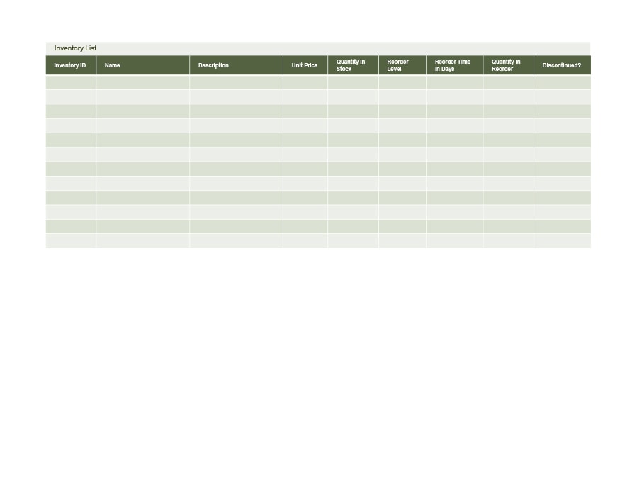 Printable List Template from templatearchive.com