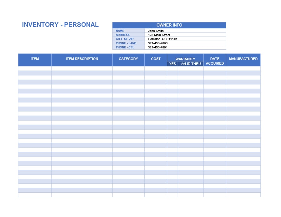 45 Printable Inventory List Templates [Home Fice