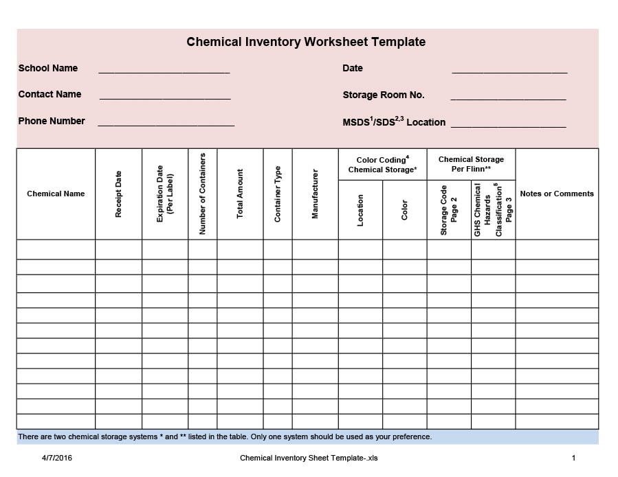 45 Printable Inventory List Templates [Home Fice