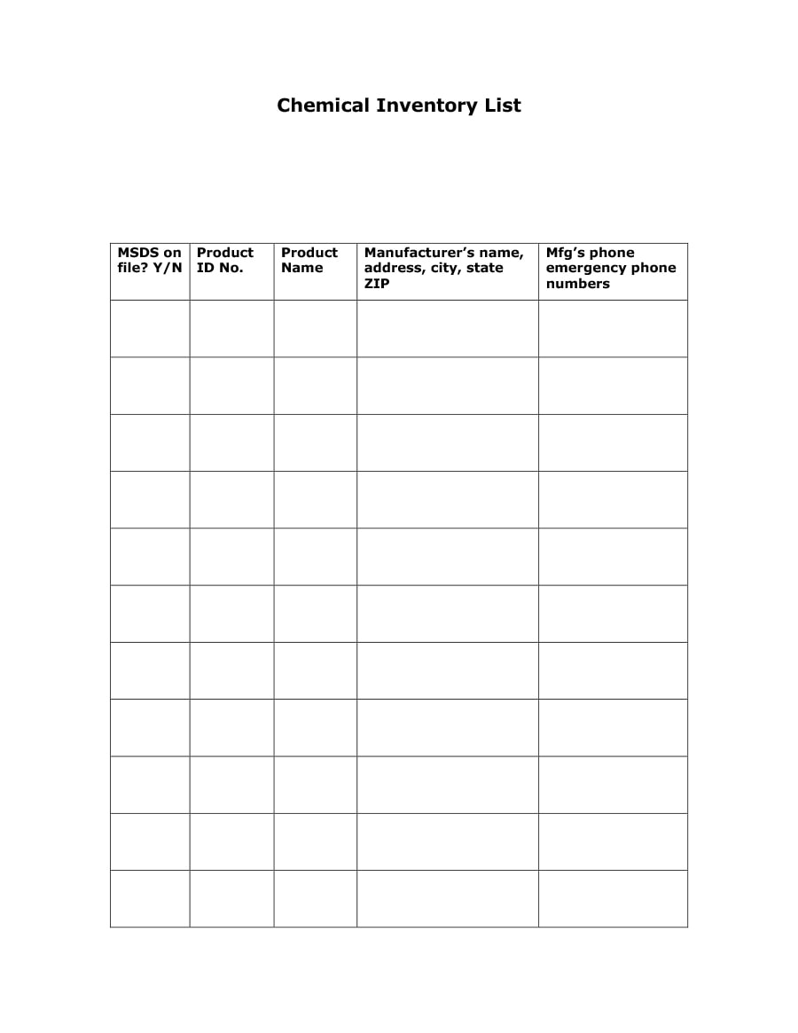 Office Supplies List Template 7824