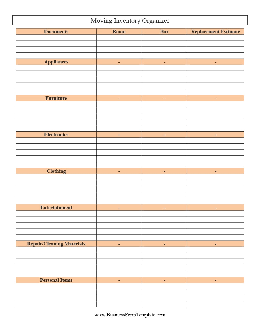 22 Printable Inventory List Templates [Home, Office, Moving] In Business Asset List Template