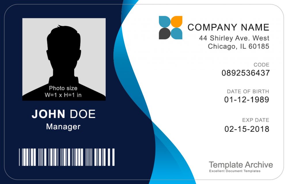 16 ID Badge & ID Card Templates FREE - TemplateArchive