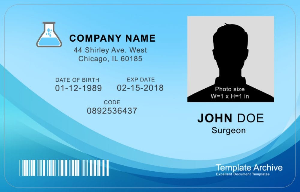 id card template cdr free download