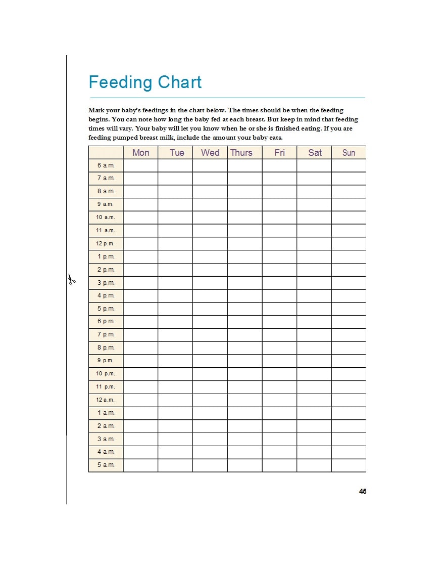infant feeding daily schedule