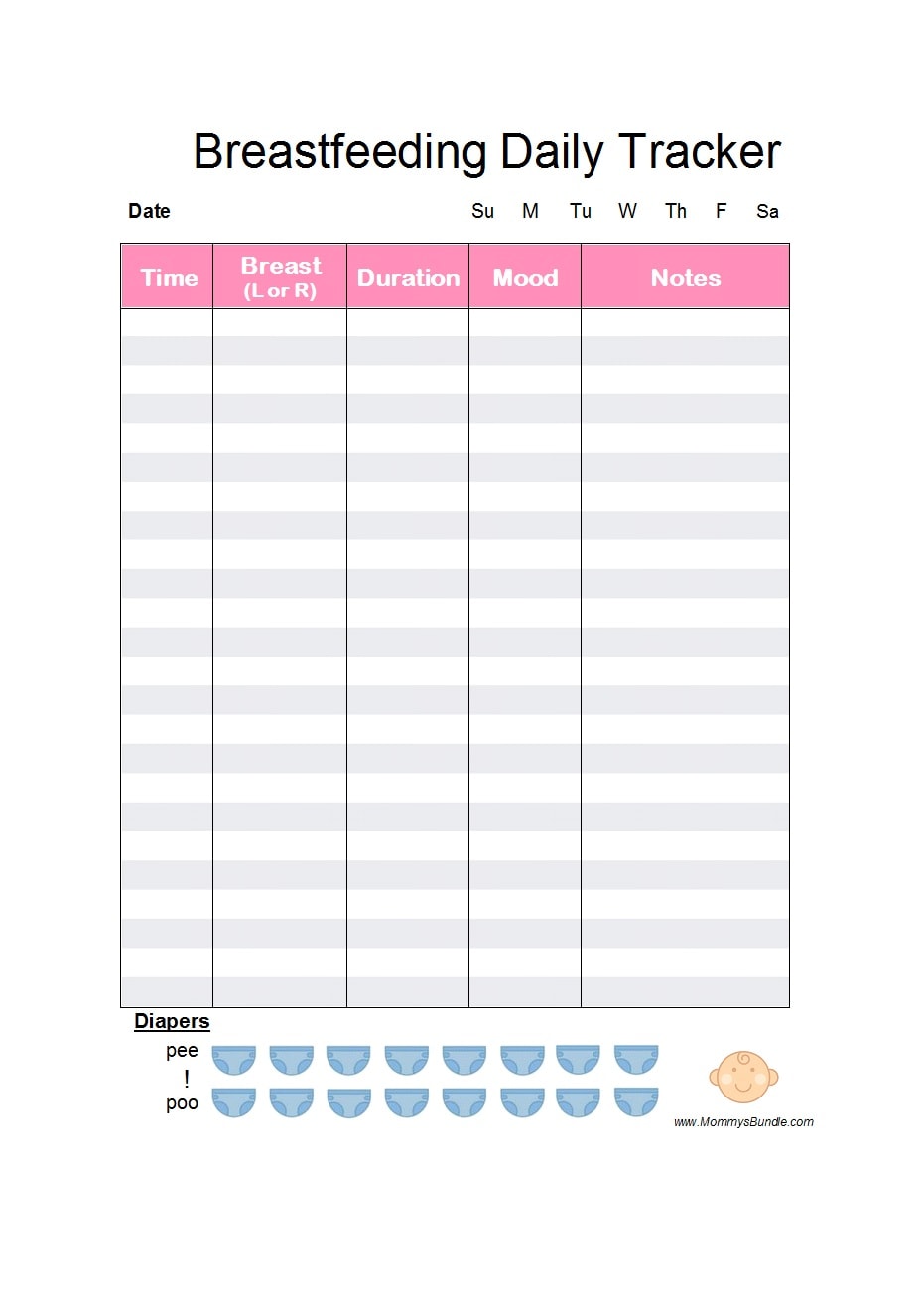 50 Printable Baby Feeding Charts Newborn Feeding Schedule