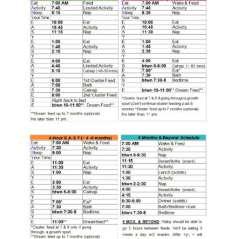 Baby Daily Schedule Chart