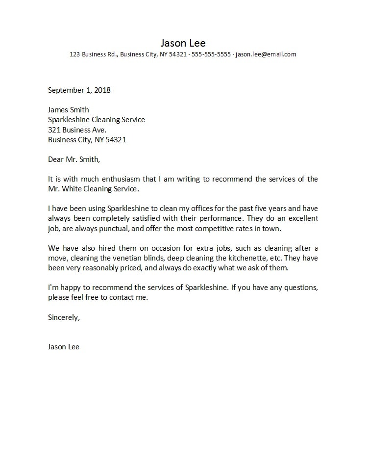 Sample Letter Recommendation Employment from templatearchive.com