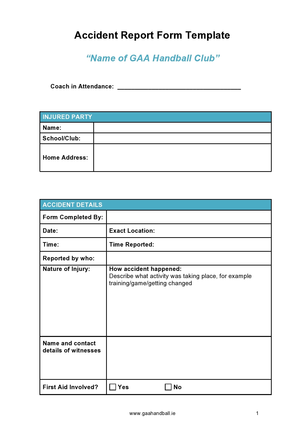 23 Accident Report Forms (Car, Work Injury, more) - TemplateArchive Throughout Motor Vehicle Accident Report Form Template