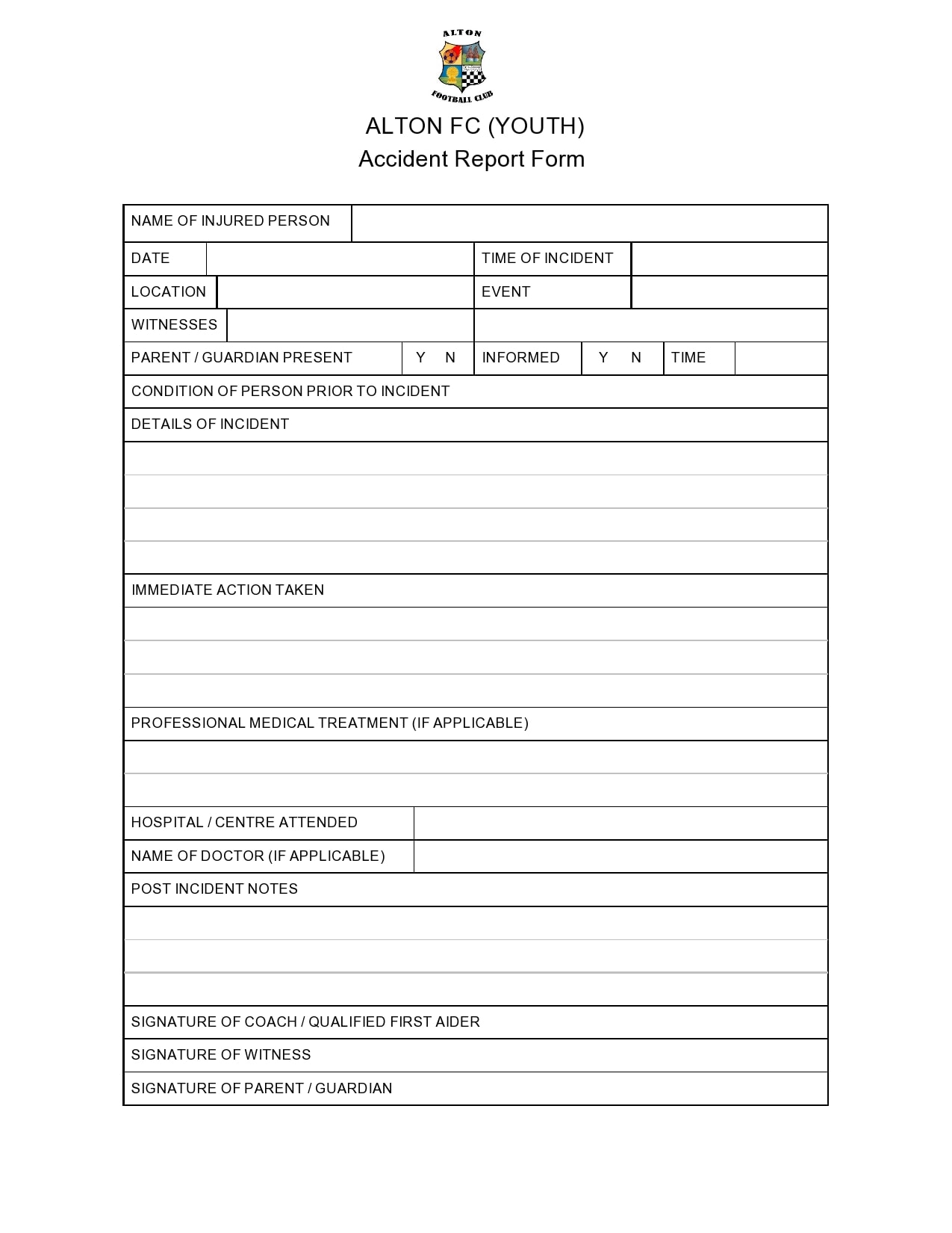 how to write car accident report