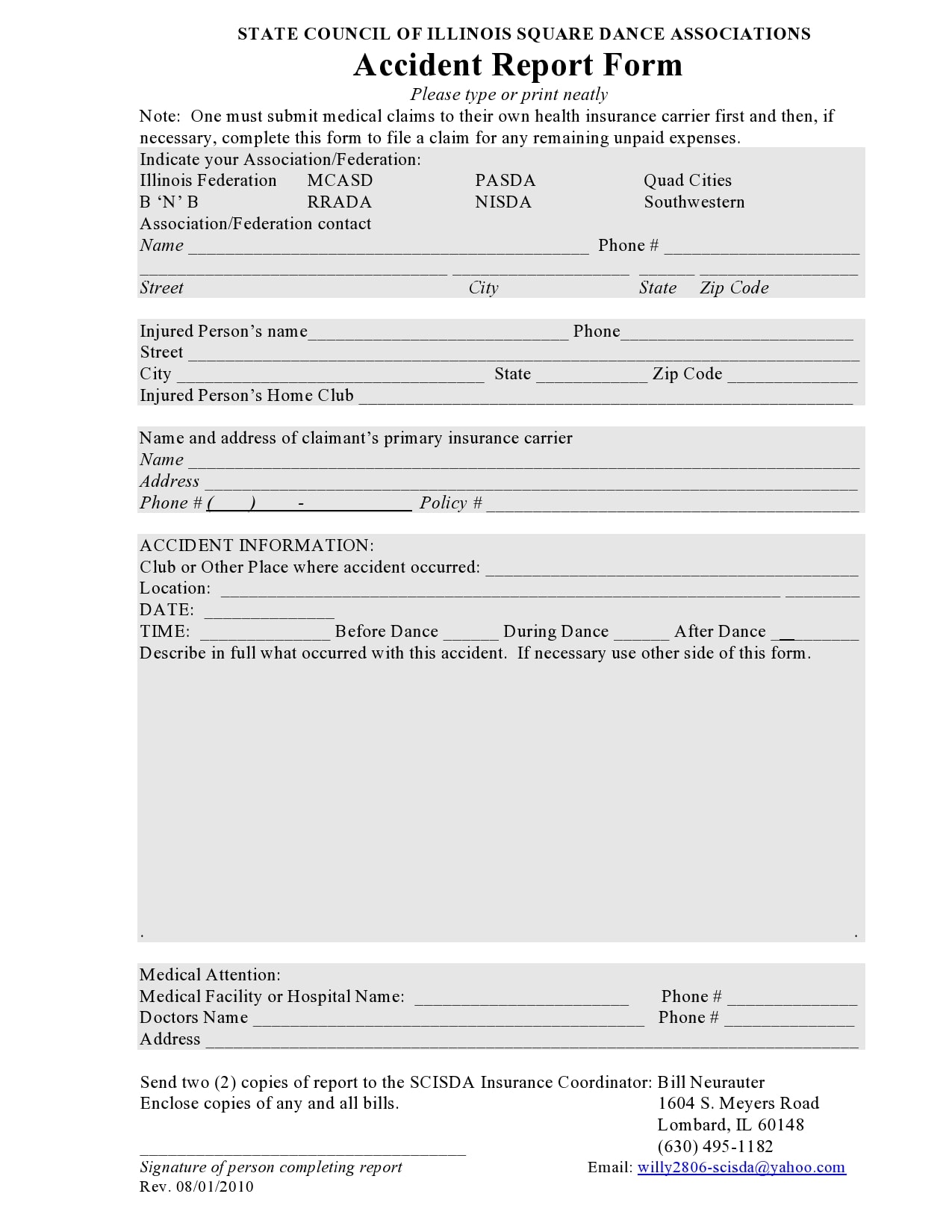 25 Accident Report Forms (Car, Work Injury, more) - TemplateArchive