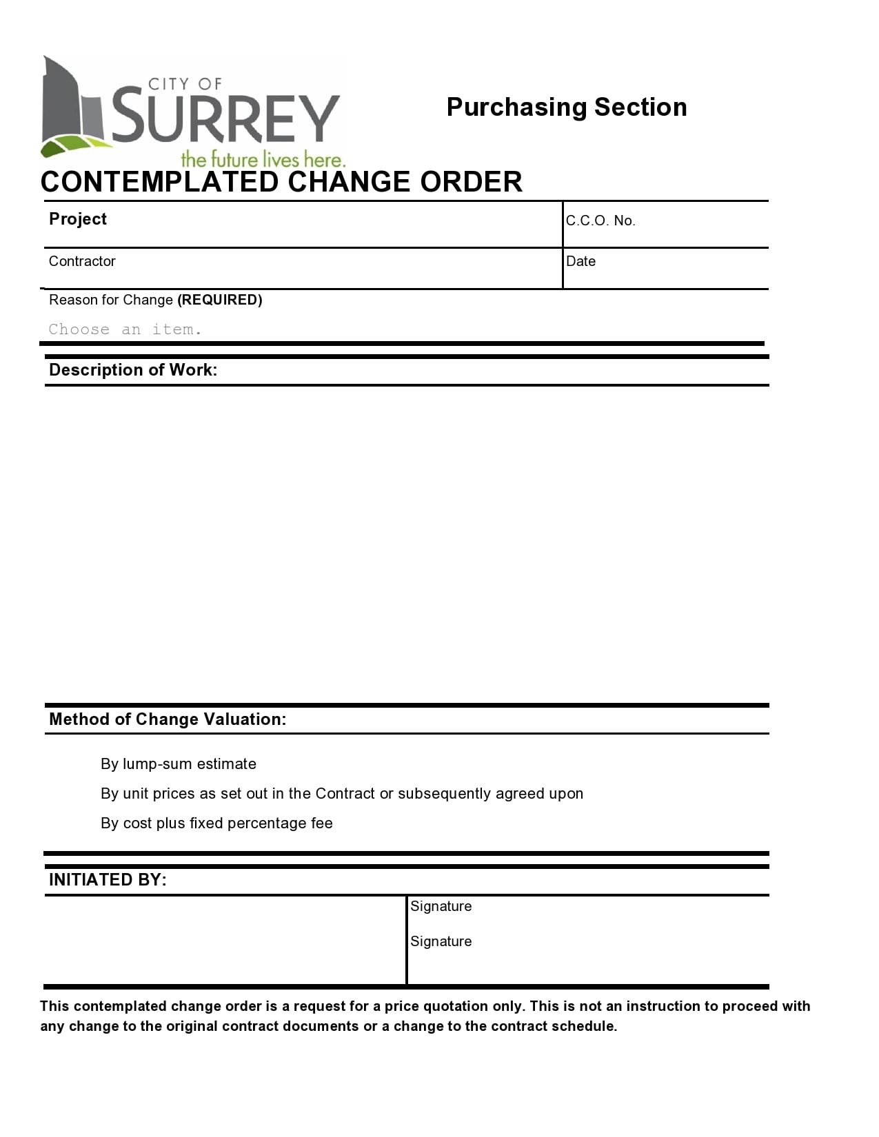 Change Order Template Construction from templatearchive.com