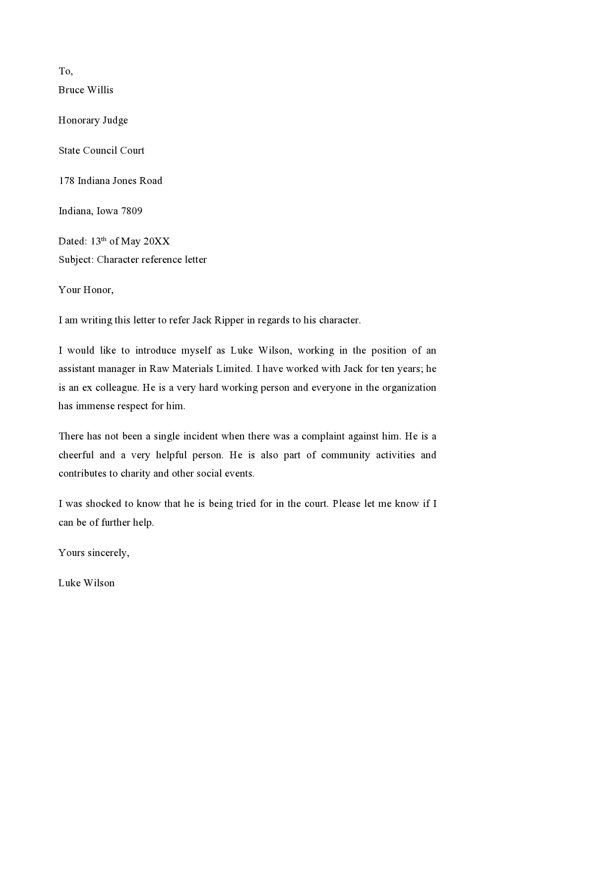 Sample Character Reference Letter For Immigration Court from templatearchive.com