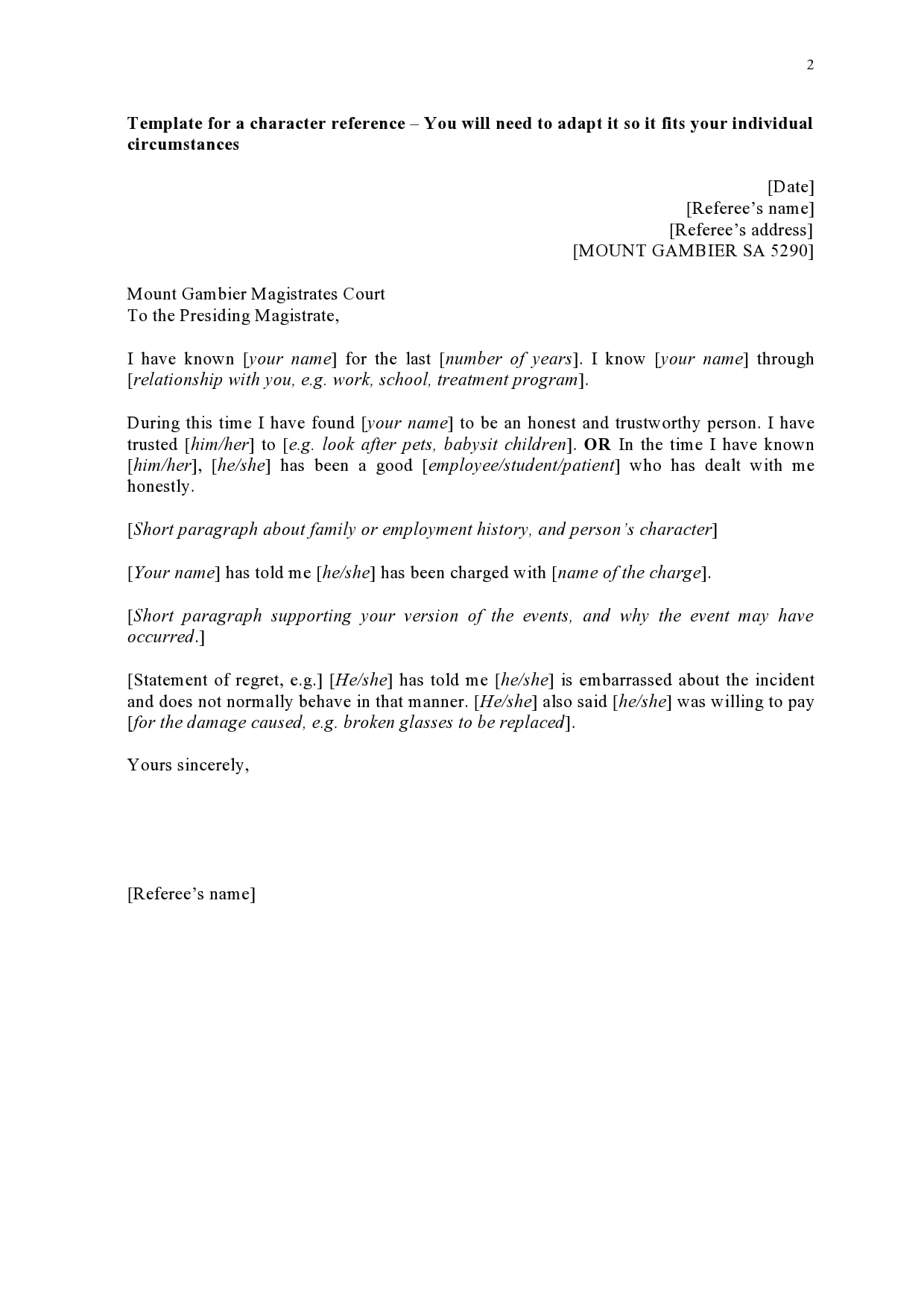 Personal Recommendation Letter Template from templatearchive.com
